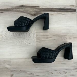 Jeffrey Campbell Black Quilted Women's Heeled Sandals 8